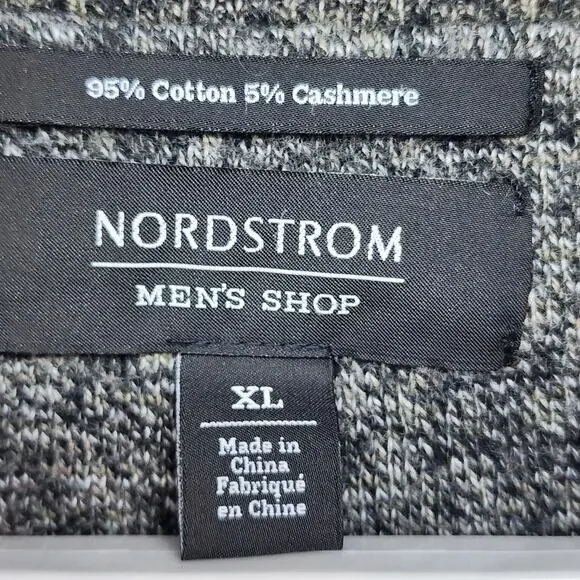 Nordstrom Cashmere Blend Sweater Men’s XL Black V Neck Lightweight Pullover Dad - Picture 7 of 11